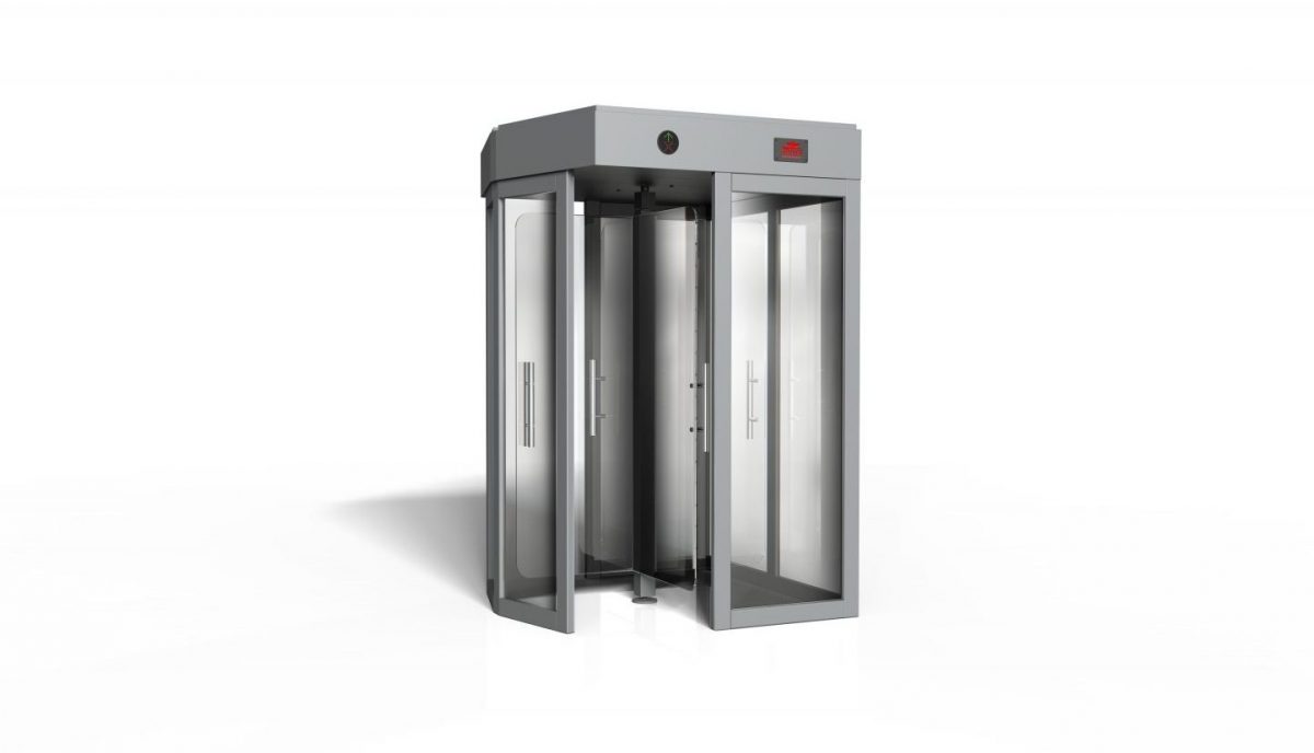 Full Height Turnstile Glass Wing Security Revolving Door